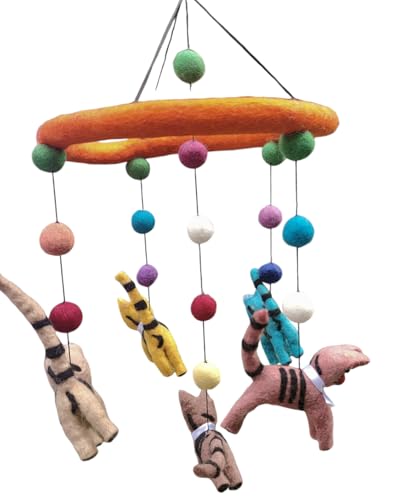 Handcrafted Cat Mobile for Baby Nursery Crib and Gift