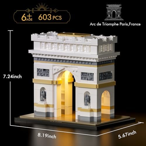 itshWOee Architecture Arc de Triomphe Building Set