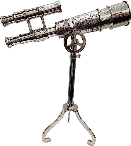 Unique Home Decor Nautical Spyglass Telescope with Brass Tripod Stand
