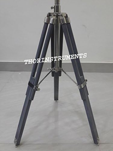 Vintage Brass Telescope with Wooden Tripod Stand