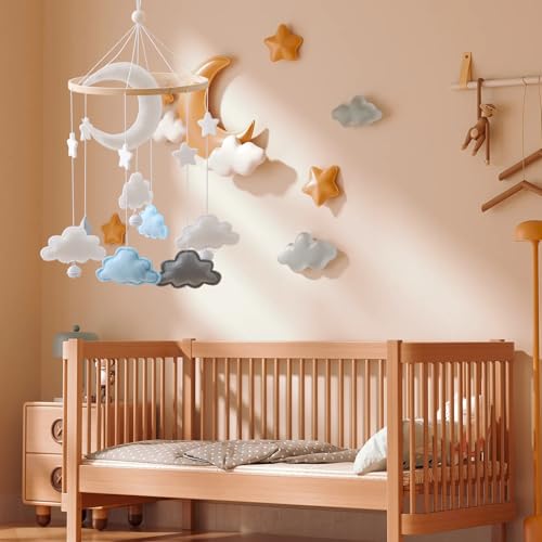 Forai Baby Crib Mobile Star and Cloud Decor