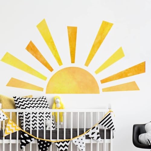 Denylo Pro 677x389 Inch Boho Half Sun Wall Decal
