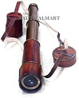 20 Inch Ship Captain Brass Telescope with Spy Glass and Leather Case