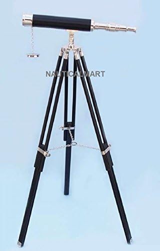 NauticalMart Floor Standing Telescope with Leather Case 50 Inch