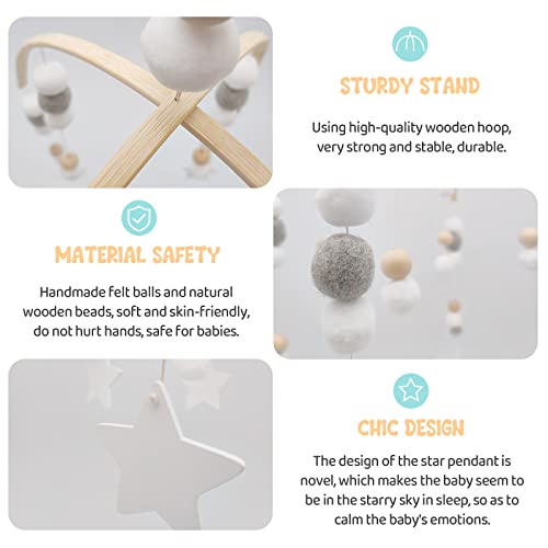 Abnilxt Neutral Baby Crib Mobile Gray Star