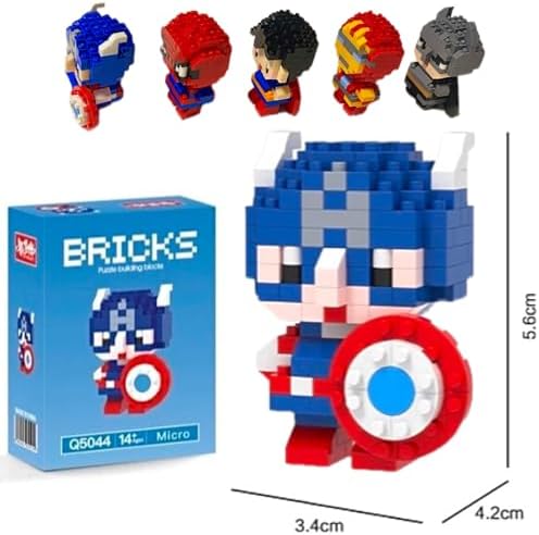 Superheroes Building Blocks Mini Nanoblock Set 5-Pack