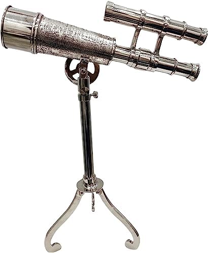 Unique Home Decor Nautical Spyglass Telescope with Brass Tripod Stand