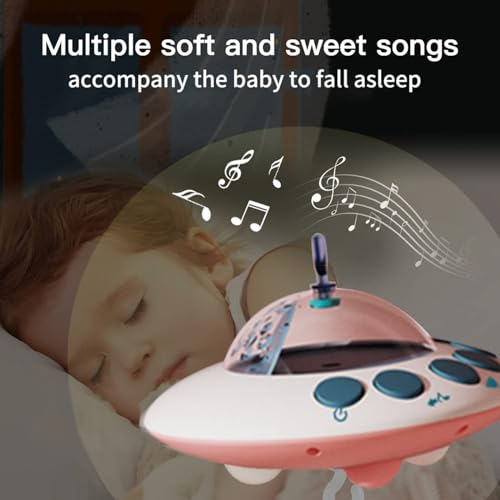 Eners Crib Mobile Music Box with Lights and Stars