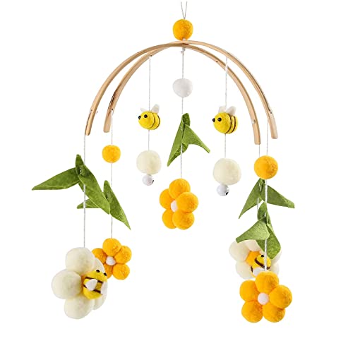 Crib Mobile with Bells and Flowers for Baby