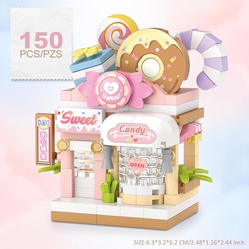 MEIEST 4 Piece Mini City Shop Building Blocks Set