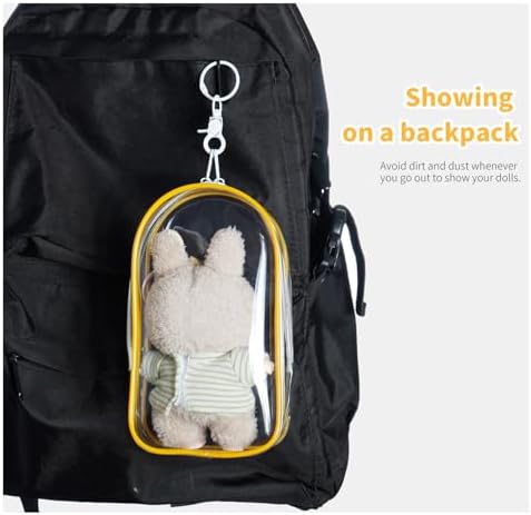 Clear Figure Display Bag with Keychain for Dolls