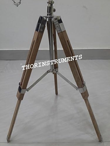 Nautical Telescope Double Barrel Leather Desk Standing Tripod Telescope Spyglass