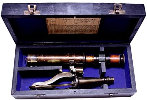 Vintage Antique Telescope with Wooden Box