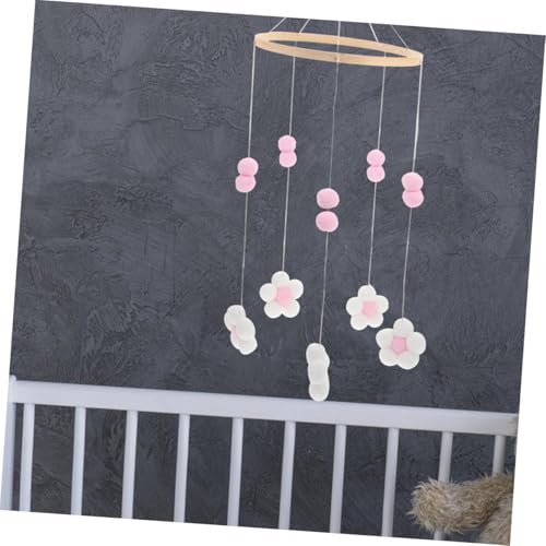 KESYOO Flower Pom Poms Mobile for Girls Crib Decor