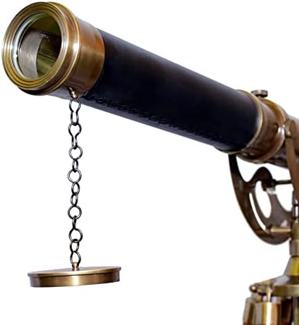 Antiqueex Nautical Brass Telescope Floor Standing Adjustable Tripod
