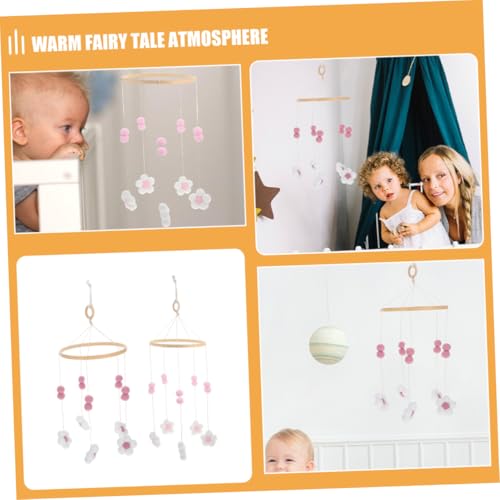 KESYOO Flower Pom Poms Mobile for Girls Crib Decor