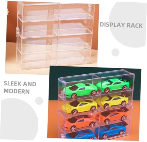 Acrylic Car Model Display Case 8 Compartment Storage Stand