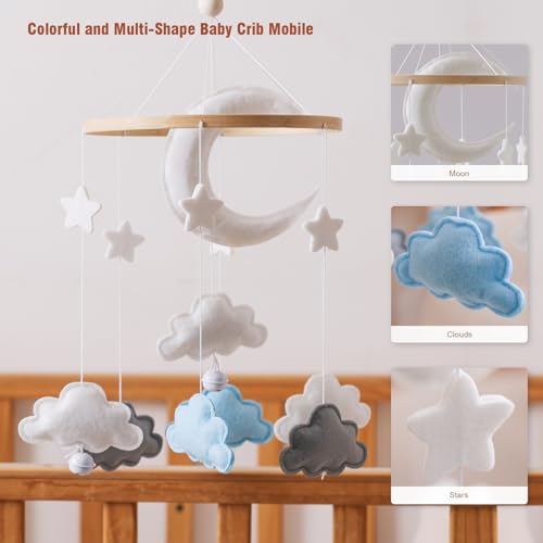 Forai Baby Crib Mobile Star and Cloud Decor