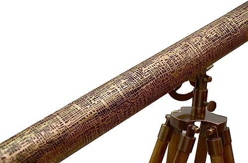 Nautical Decorative Brass Telescope Teak Wood Tripod