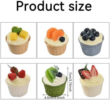 Hagao Fake Cupcakes for Kitchen Decoration Set of 6