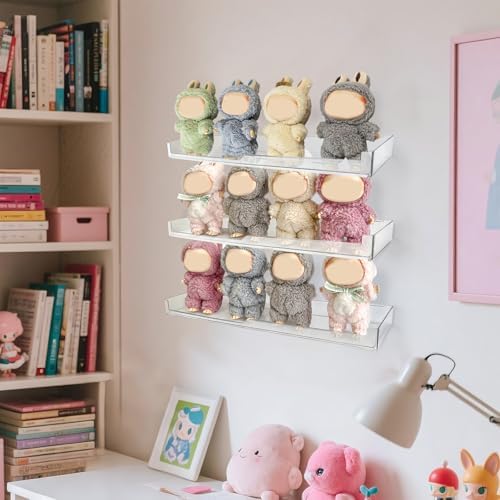 Clear Floating Shelves for Figures 3 Pack