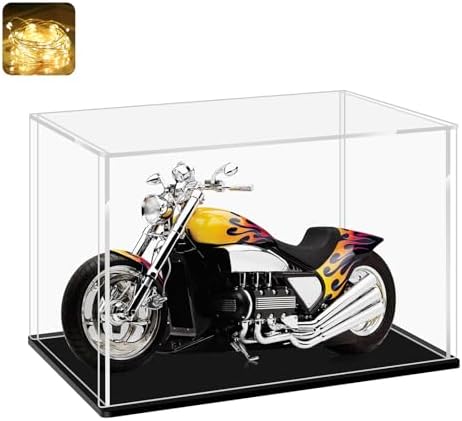 LANSCOERY Clear Acrylic Display Case with Black Base