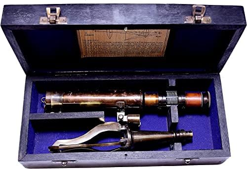 Vintage Antique 9 Telescope with Wooden Box