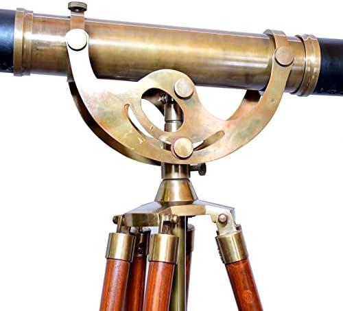 Antiqueex Nautical Brass Telescope Floor Standing Adjustable Tripod