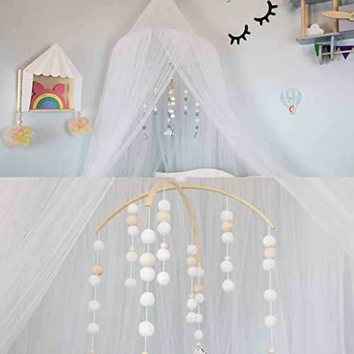 Wayuto Neutral Crib Mobile Felt Ball Ceiling Decor