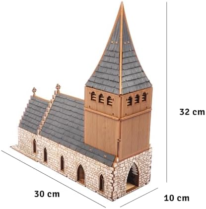 Medieval Chapel DIY Wooden Building Kit 308PCS 8hrs Realistic