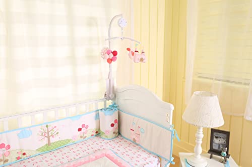 Watercolor Pink Sunflower Bird Castle Crib Mobile
