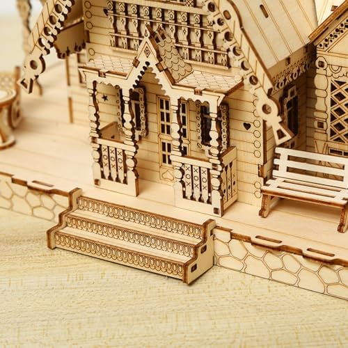 Hallisun 3D Wooden Puzzle Vintage Cottage Villa