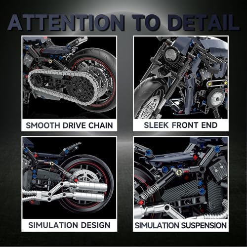 18 Motorcycle Building Blocks Toy Kit 623PCS