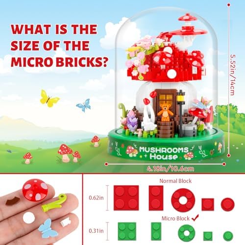 Mushroom House Building Set 645PCS Micro Bricks Collectible Model