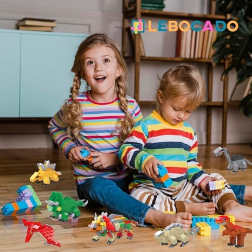 LEBOCADO 12 Pack Dinosaur Building Blocks Set