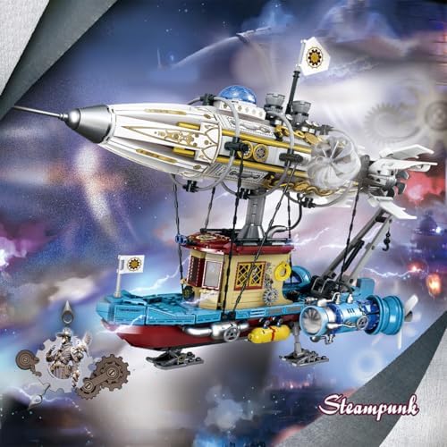 Steampunk Airship Building Blocks Set 1256 PCS for Kids and Adults