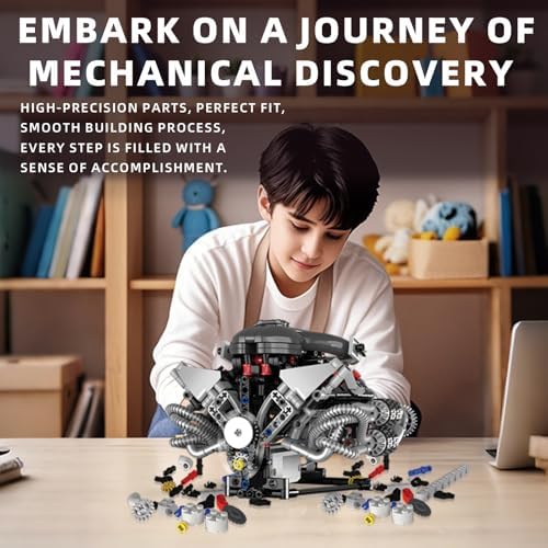 Mini V8 Engine Model Kit with Motor and App Control