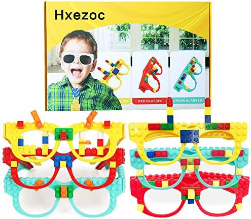 Hxezoc 12 Pcs Building Block Glasses Set