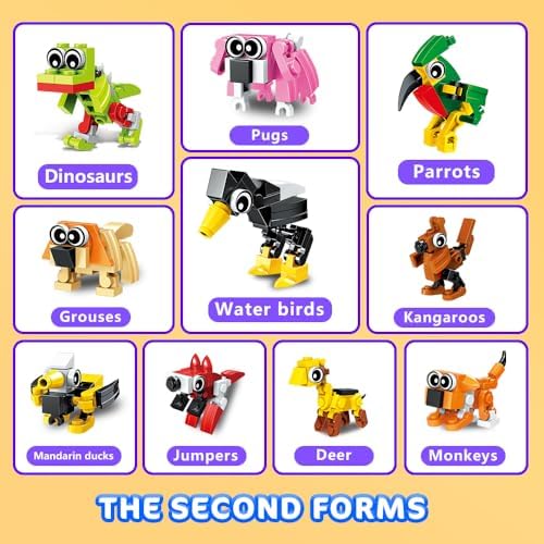 HOGOKIDS 3-in-1 Animal Building Blocks Set 20 Packs