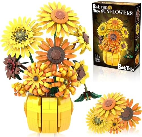 BrickTribe Van Gogh Sunflower Building Blocks Set for Adults 1009PCS