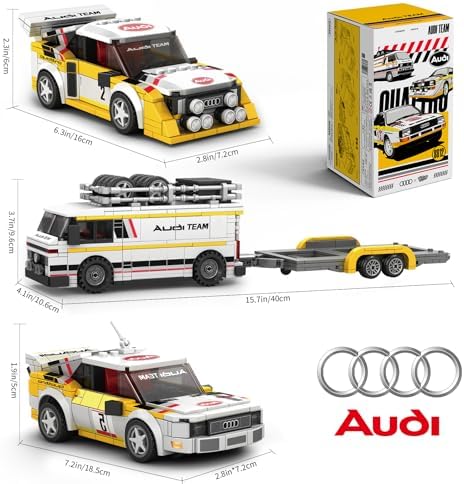 Audi S1 Quattro Rally Team Building Set with 3 Cars 132 Scale