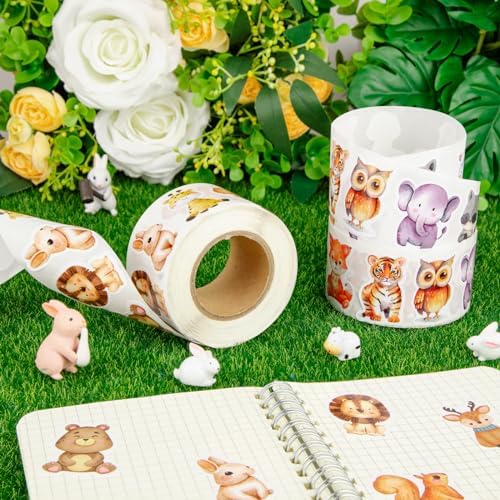 1200 Pcs Animal Stickers for Kids 2 Rolls