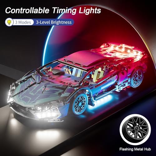 PinkBee Sport Car Building Block Set 114 Scale LED Lights