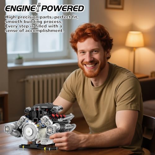 Mini V8 Engine Model Kit with Motor and App Control