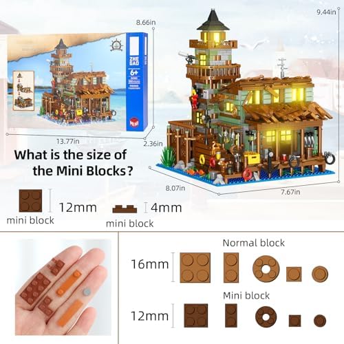 Fishing Village Store House Building Set with LED Light