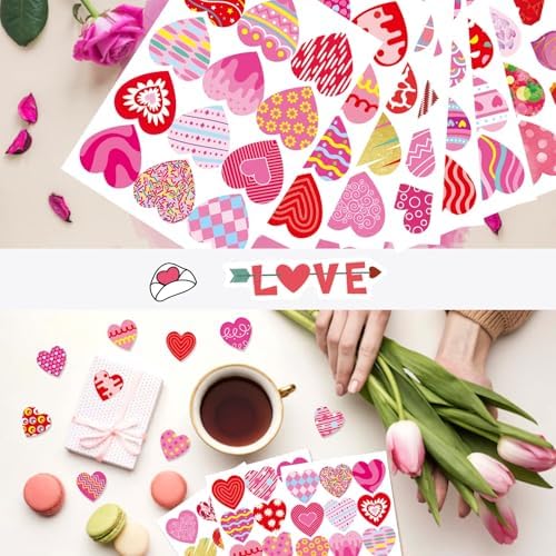 OTAITY 336 PCS Valentine Heart Stickers for Kids and Parties