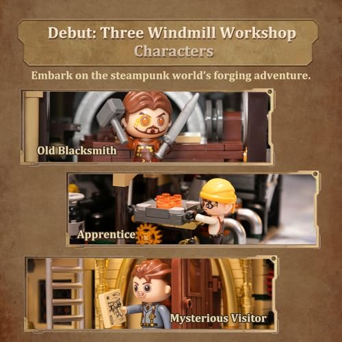 Steampunk Dutch Windmill Building Set for Adults