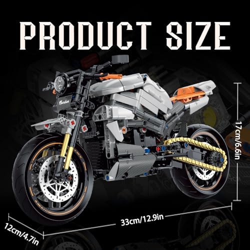 18 Motorcycle Building Set for Adults 579PCS