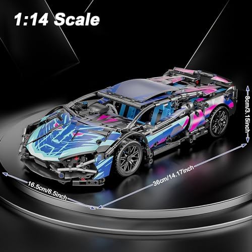 PinkBee Sport Car Building Block Set 114 Scale LED Lights