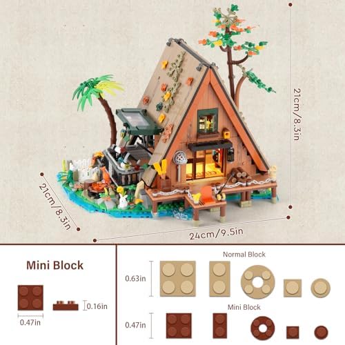 Vziimo A-Frame Cabin Building Set 1486 Pcs